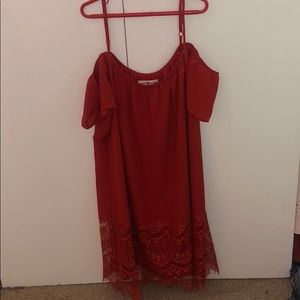 Off the shoulder orange dress